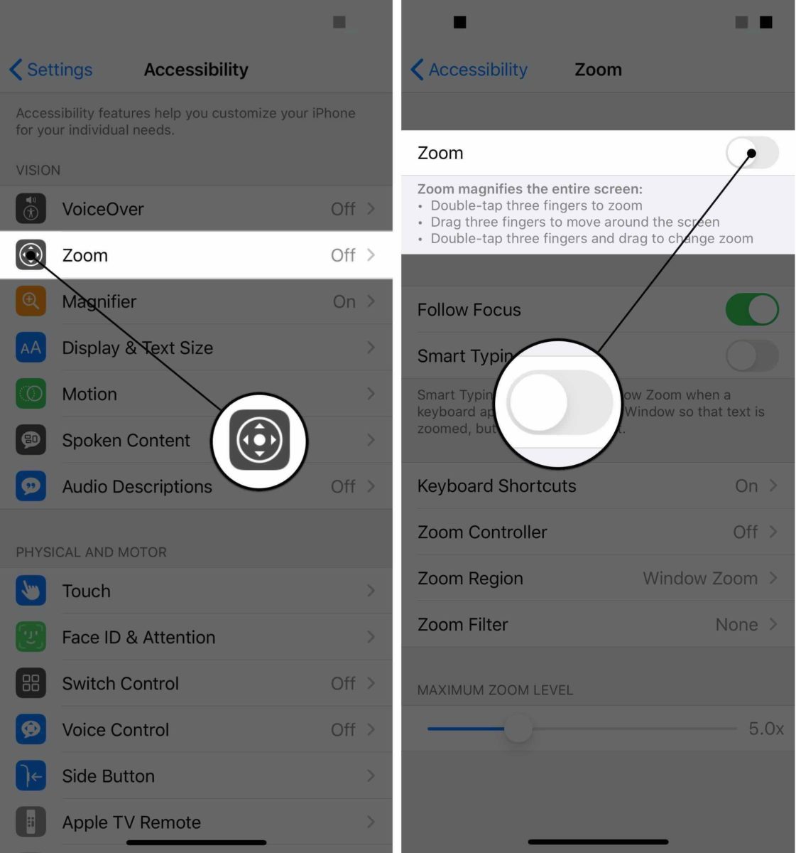 how to zoom my screen out on iphone