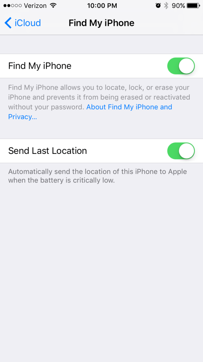 enable find my iphone icloud