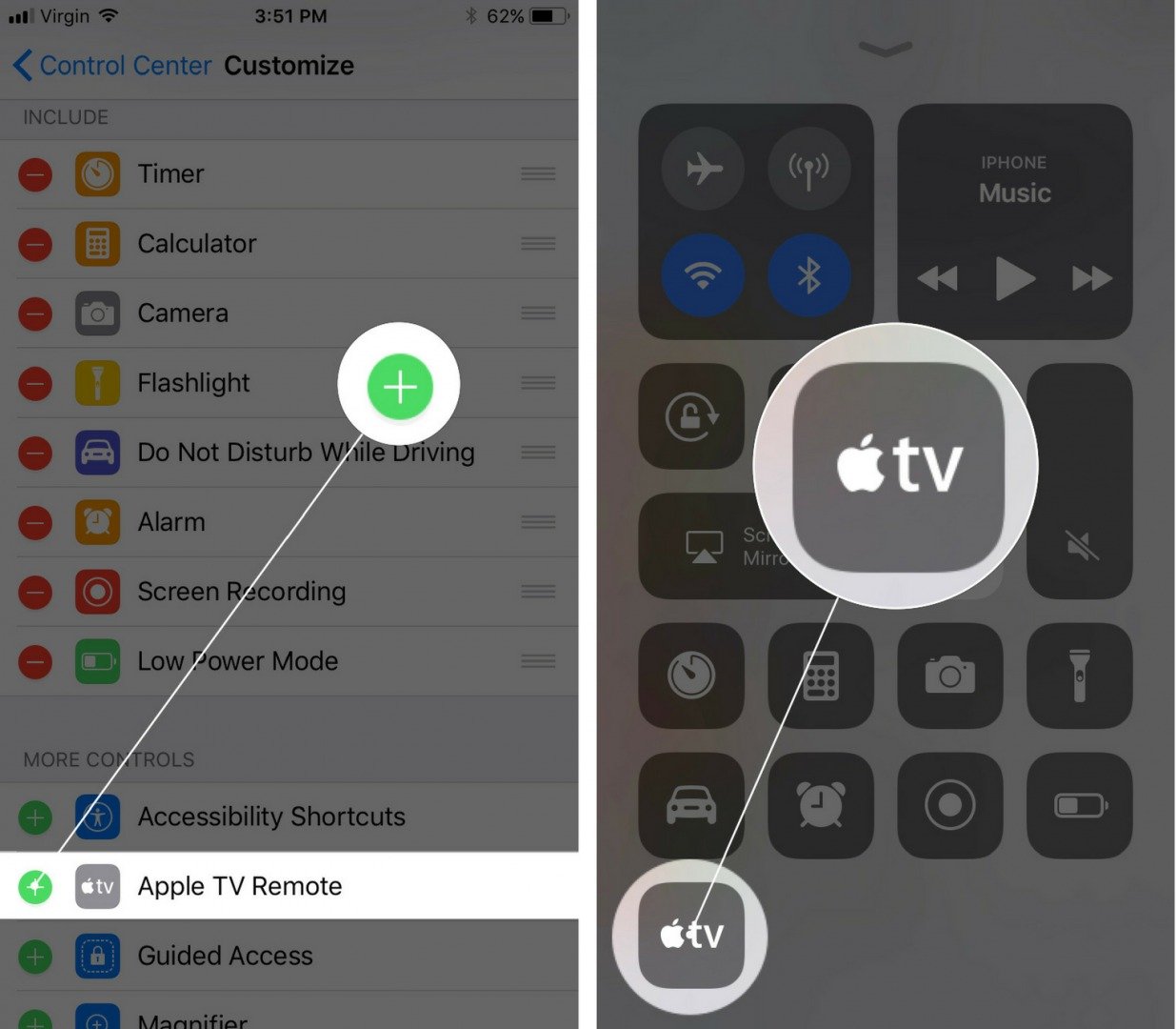 How Add Apple TV Remote To Control Center On | PF