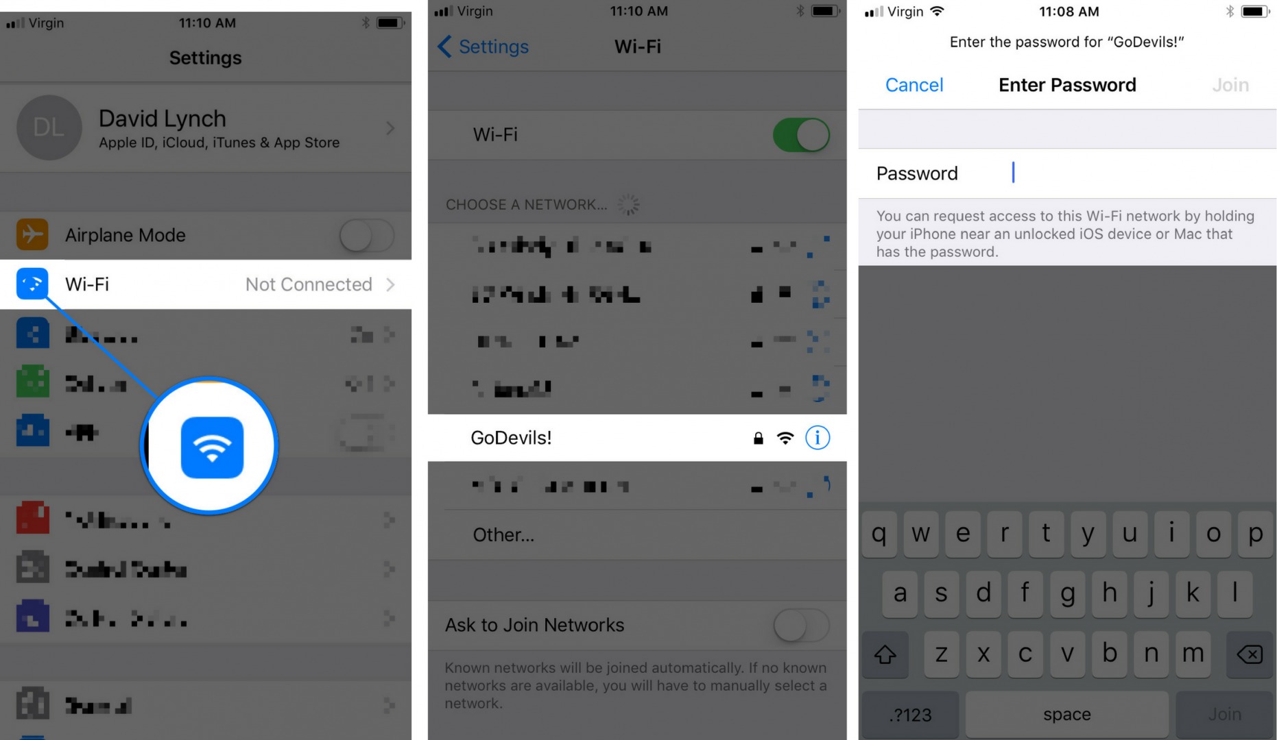 how to get a wifi password with apple cell phones