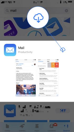 reinstall mail app on iphone