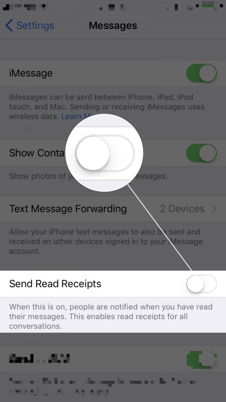 apple iphone read receipts