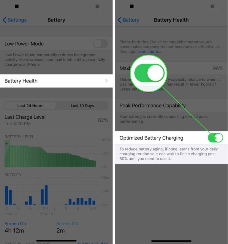 how to put low battery mode on home screen