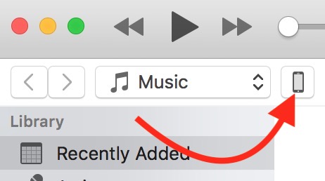 click the iphone button in itunes