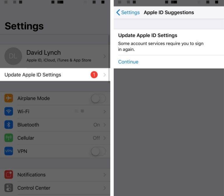 update apple id settings