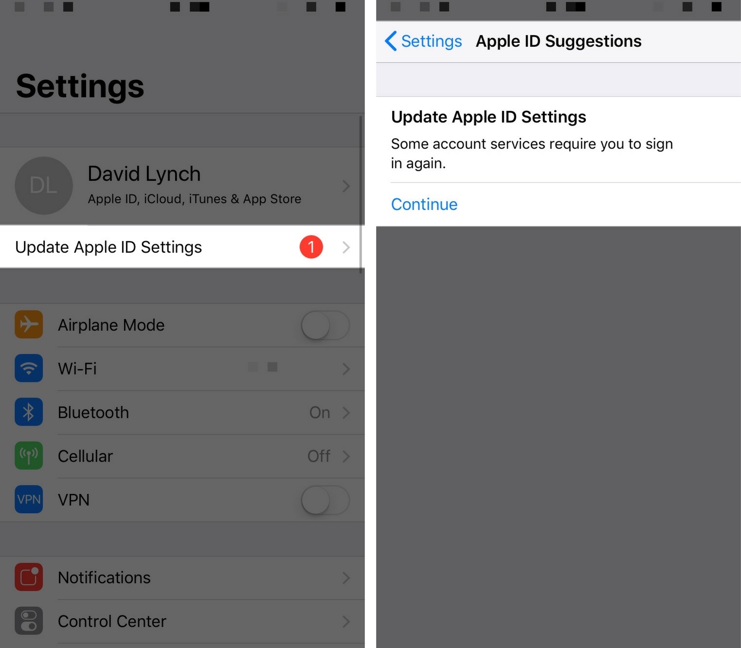 how to update apple id settings on iphone 11