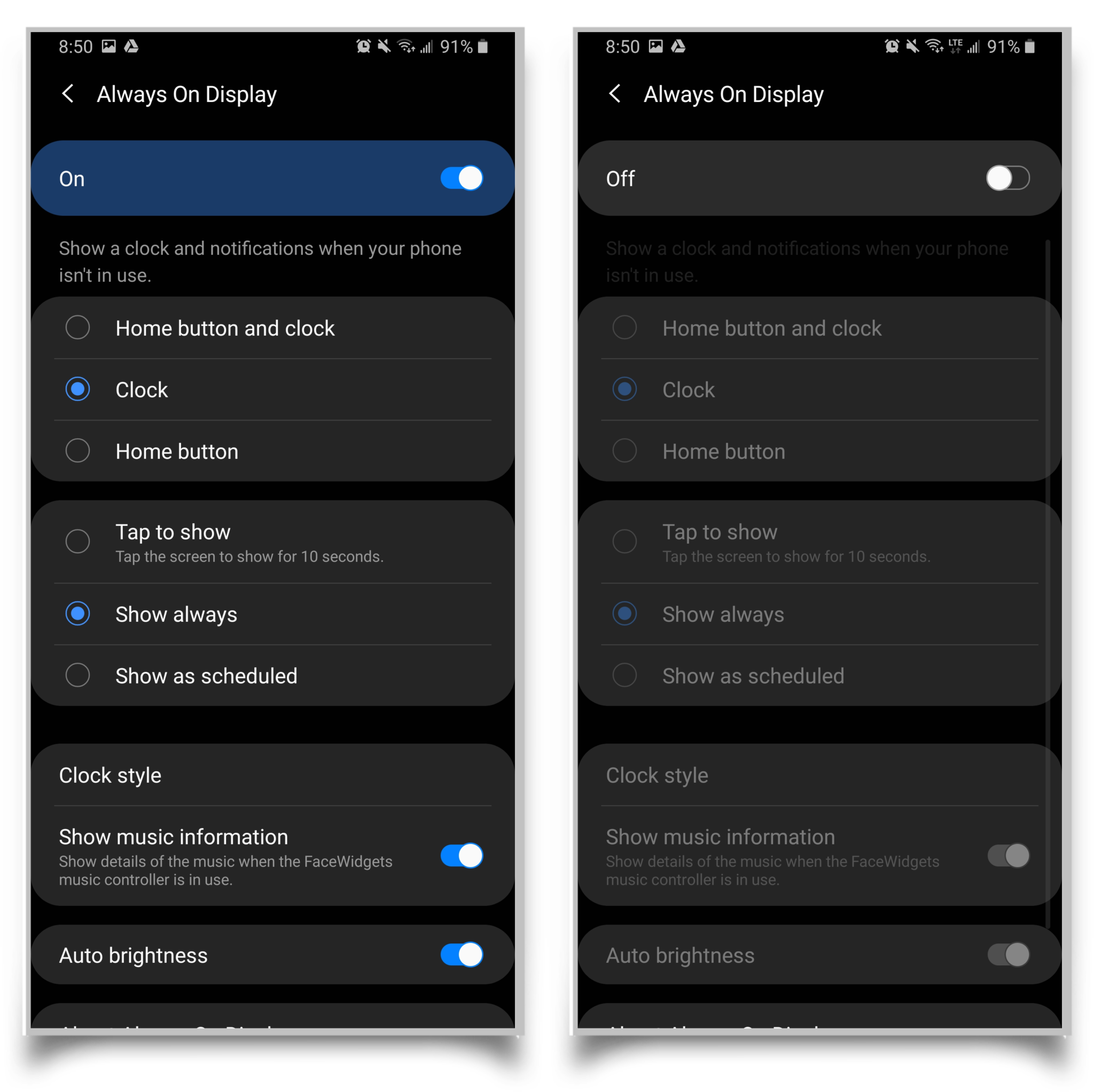 android battery status note 8