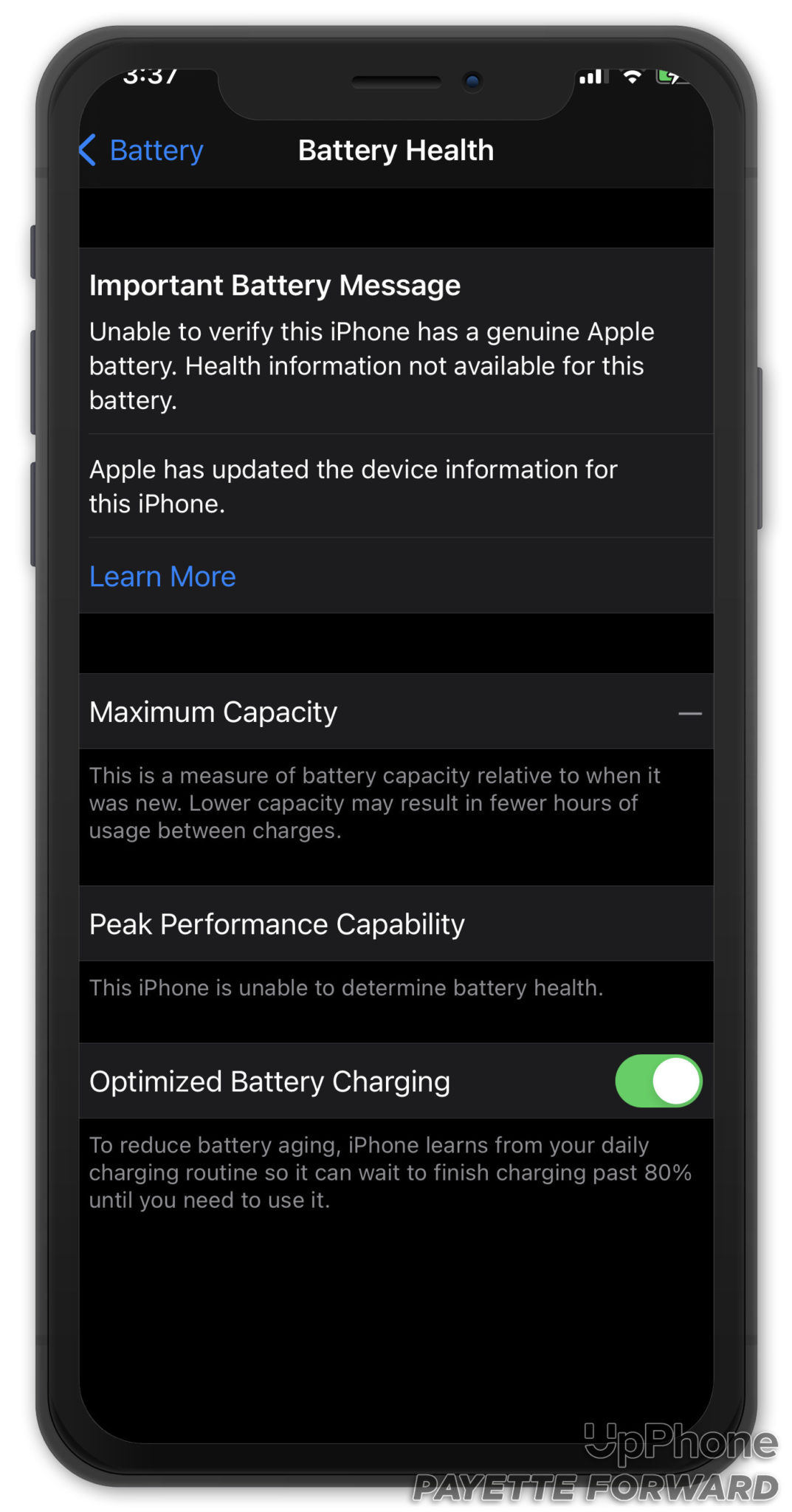 iphone battery service message fix