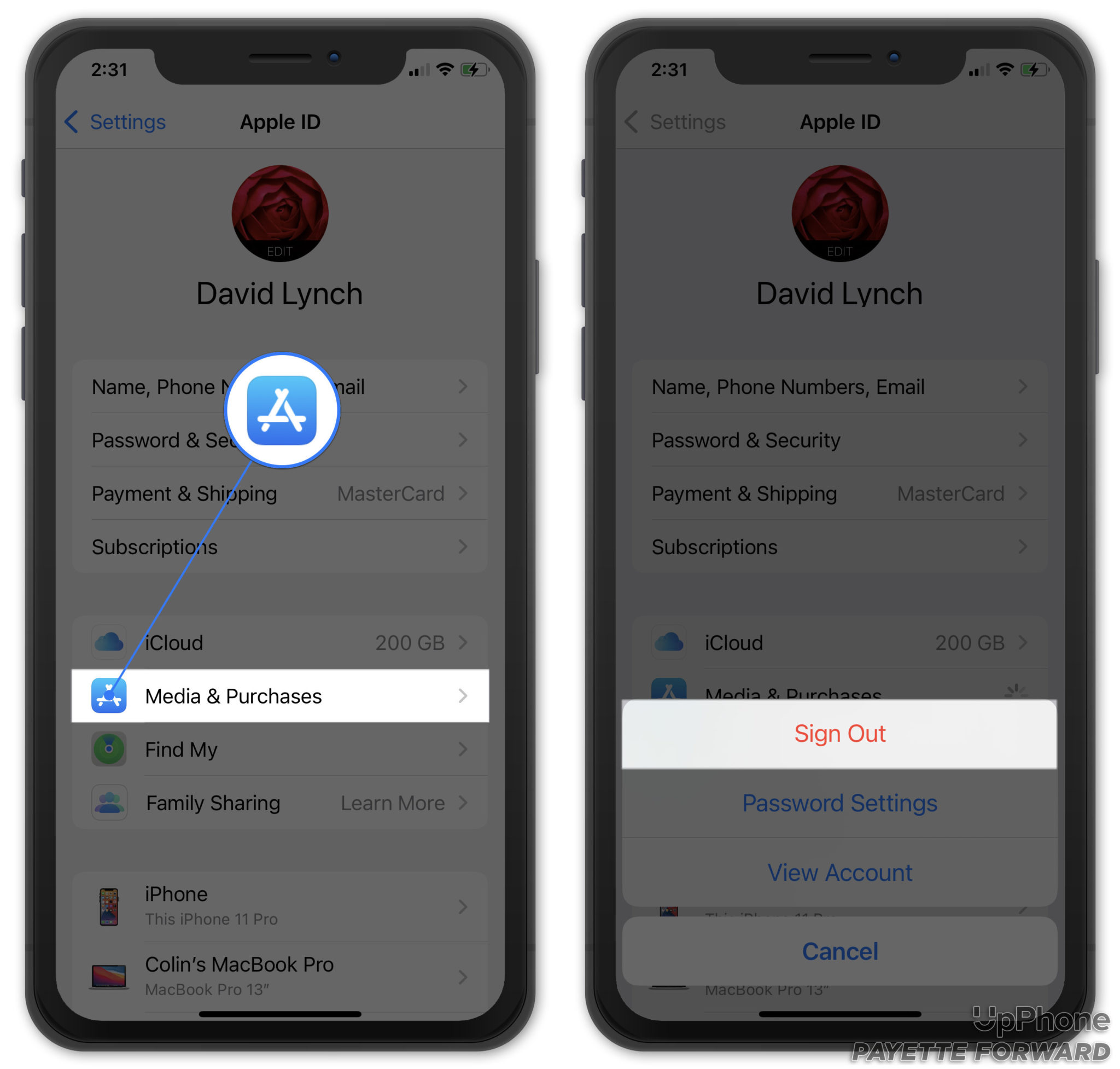 apple id app store sign out